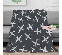 NAOFEKUID Creative Aviation 3D Printed Blanket Microfiber Home Decor Airplane Throw Blanket for Adults Teens Soft Cozy Sofa Bed 40x50(100x130cm)