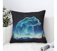 NAOFEKUID Cushion Cover Set of 1 Polar Bear Decorative Machine Washable Pillowcases Square Cushions with Invisible Zipper Cushion Covers for Living Room Sofa Couch Bed Throw Pillow Cases 40x40cm