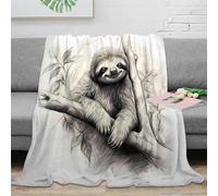 NAOFEKUID Cute 3D Printed Sloth Blanket Microfiber Home Decor Sloth Throw Blanket for Adults Teens Sofa Bedroom Soft Warm 40x50(100x130cm)