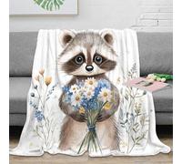 NAOFEKUID Cute Animal 3D Printed Blanket Microfiber Sofa Decor Raccoon Throw Blanket for Adults Soft All Season 80×90(200x230cm)