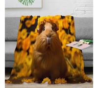 NAOFEKUID Cute Animal 3D Printed Guinea Pig Blanket Microfiber Sofa Decor Pet Theme Throw Blanket for Adults Bedroom 40x50(100x130cm)