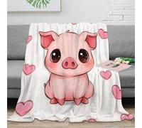 NAOFEKUID Cute Animal 3D Printed Pig Blanket Microfiber Sofa Throw Blanket for Adults Teens Home Decor Soft Warm Snuggle 40x50(100x130cm)