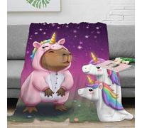 NAOFEKUID Cute Animal 3D Printed Unicorn Microfiber Blanket Home Décor Colorful Unicorn Throw Blanket Soft for Sofa or Bedroom 50x60(127x152cm)