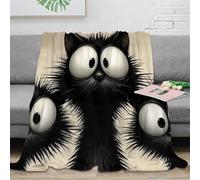 NAOFEKUID Cute Cartoon 3D Printed Cat Blanket Microfiber Home Decor Fuzzy Cat Throw Blanket Soft Warm for Sofa Bedroom 40x50(100x130cm)