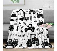NAOFEKUID Cute Cartoon 3D Printed Construction Vehicle Blanket Microfiber for Adult Home Decor Truck Throw Blanket Sofa Bedroom 50x60(127x152cm)
