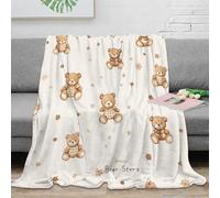 NAOFEKUID Cute Design 3D Printed Teddy Bear Blanket Microfiber Home Decor Teddy Throw Blanket Sofa Bedroom Cozy 50x60(127x152cm)