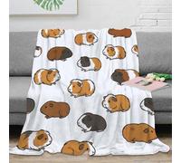 NAOFEKUID Cute Guinea Pig 3D Printed Blanket Microfiber Home Decor Guinea Pig Throw Blanket for Adult Teen Sofa Bed 40x50(100x130cm)