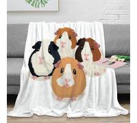 NAOFEKUID Cute Guinea Pig Pet Style 3D Printed Blanket Microfiber Home Decor Guinea Pig Throw Blanket Sofa Bedroom 40x50(100x130cm)