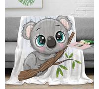 NAOFEKUID Cute Koala 3D Printed Blanket Microfiber Home Decor Koala Throw Blanket Soft Warm for Sofa Bedroom Adults Teens 80×90(200x230cm)