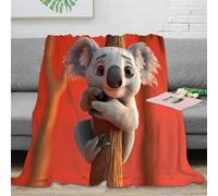 NAOFEKUID Cute Koala 3D Printed Blanket Microfiber Sofa Home Decor Koala Throw Blanket for Adults Bedroom All Seasons 40x50(100x130cm)