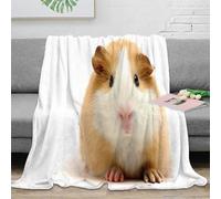 NAOFEKUID Cute Pet 3D Printed Guinea Pig Blanket Microfiber Home Decor Guinea Pig Throw Blanket for Adults Sofa Bedroom 40x50(100x130cm)