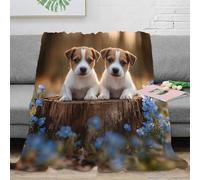 NAOFEKUID Cute Puppy 3D Printed Blanket Microfiber Home Decor Dog Pattern Throw Blanket Soft Warm for Sofa Bedroom Adults Teens 40x50(100x130cm)
