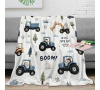 NAOFEKUID Cute Tractor 3D Printed Blanket Microfiber Kids Bedroom Decor Tractor Print Throw Blanket Soft Warm for Sofa Bed 80×90(200x230cm)