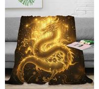 NAOFEKUID Deluxe Golden Dragon 3D Printed Blanket Microfiber Home Decor Sofa Throw Blanket Soft for Adults 50x60(127x152cm)