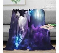 NAOFEKUID Dream Unicorn 3D Printed Blanket Microfiber Home Decor Enchanted Unicorn Throw Blanket for Sofa Bedroom Office Adults 80×90(200x230cm)
