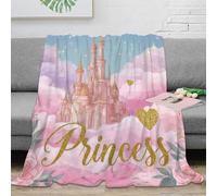 NAOFEKUID Fairy Tale 3D Printed Princess Blanket Soft Microfiber Home Sofa Decor Castle Theme Throw Blanket for Adults Teens 40x50(100x130cm)