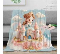 NAOFEKUID Fairy Tale Castle 3D Printed Blanket Soft Microfiber All Age Home Decor Castle Throw Blanket for Sofa Bedroom 60x80(150x200cm)