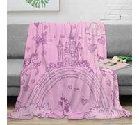 NAOFEKUID Fairytale Dream 3D Printed Castle Blanket Microfiber Home Decor Rainbow Throw Blanket for Sofa Bed 80×90(200x230cm)