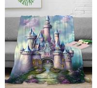NAOFEKUID Fairytale Fantasy 3D Printed Castle Blanket Soft Microfiber Throw Blanket for Adults Sofa Bed Decor 60x80(150x200cm)