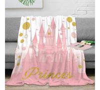 NAOFEKUID Fairytale Style 3D Printed Princess Castle Blanket Microfiber Home Decor Cozy Throw Blanket for Adults Sofa Bedroom 50x60(127x152cm)