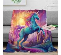 NAOFEKUID Fantasy 3D Printed Unicorn Blanket Microfiber Home Decor Unicorn Throw Blanket Soft Warm for Sofa Bedroom 40x50(100x130cm)