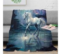 NAOFEKUID Fantasy Unicorn 3D Printed Blanket Microfiber Home Decor Unicorn Throw Blanket for Adults Teens Sofa Bed All Seasons 40x50(100x130cm)