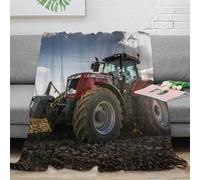 NAOFEKUID Farm Style 3D Printed Tractor Blanket Microfiber Home Decor Tractor Throw Blanket Soft Warm for Adults Teens Sofa Bed 40x50(100x130cm)