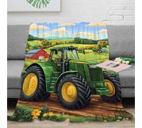 NAOFEKUID Farm Style 3D Printed Tractor Blanket Microfiber Soft Throw Blanket Adult Teen Home Decor Sofa Bedroom All Season Use 40x50(100x130cm)