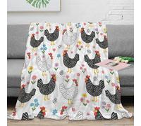 NAOFEKUID Farmhouse 3D Printed Chicken Blanket Microfiber Home Decor Chicken Pattern Throw Blanket for Adults Sofa Bedroom 40x50(100x130cm)