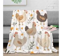 NAOFEKUID Farmhouse 3D Printed Hen Blanket Microfiber Soft Home Decor Chicken Throw Blanket for Adults Sofa Bedroom 50x60(127x152cm)