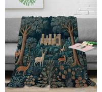 NAOFEKUID Forest Deer 3D Printed Blanket Soft Microfiber Home Decor Castle Pattern Throw Blanket for Adults Sofa 50x60(127x152cm)