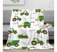 NAOFEKUID Fresh Farm 3D Printed Tractor Blanket Microfiber Sofa Decor Agricultural Vehicle Throw Blanket for All Ages 50x60(127x152cm)