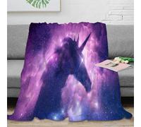 NAOFEKUID Galaxy Unicorn 3D Printed Blanket Microfiber Home Decor Unicorn Throw Blanket for Adults Teens Sofa Cozy Bedroom 50x60(127x152cm)