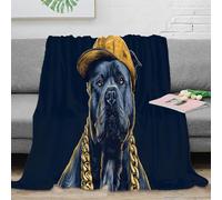 NAOFEKUID Hip Hop Style 3D Printed Dog Blanket Microfiber Home Decor Cool Dog Throw Blanket for Sofa Bedroom Adults 50x60(127x152cm)
