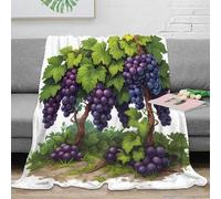 NAOFEKUID Lifelike Grape Vine 3D Printed Blanket Microfiber Soft Home Decor Grape Vine Throw Blanket for Sofa Bedroom Use 120 50x60(127x152cm)