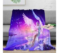 NAOFEKUID Magical Angel 3D Printed Blanket Microfiber Soft Decor Fantasy Angel Throw Blanket for Sofa Bedroom Adults 40x50(100x130cm)