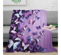 NAOFEKUID Magical Butterfly 3D Printed Blanket Microfiber Home Decor Butterfly Throw Blanket Soft Cozy Sofa Bed 40x50(100x130cm)