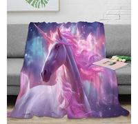 NAOFEKUID Magical Unicorn 3D Printed Blanket Microfiber Soft Home Decor Unicorn Throw Blanket for Adults Sofa Room 60x80(150x200cm)