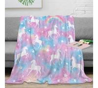 NAOFEKUID Magical Unicorn 3D Printed Blanket Microfiber Soft Sofa Bed Home Decor Unicorn Throw Blanket for Adults 80×90(200x230cm)