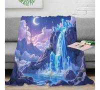 NAOFEKUID Magical Waterfall Scenery 3D Printed Blanket Microfiber Home Decor Waterfall Throw Blanket for Adult Sofa Bed 60x80(150x200cm)