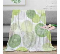 NAOFEKUID Modern 3D Printed Geometric Circles Blanket Microfiber Home Decor Green Pattern Throw Blanket Sofa Bed 80×90(200x230cm)
