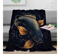 NAOFEKUID Modern 3D Printed Koi Blanket Microfiber Home Decor Carp Pattern Throw Blanket Soft Warm Sofa Bed 80×90(200x230cm)