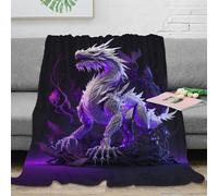 NAOFEKUID Mystic 3D Printed Dragon Blanket Soft Microfiber Home Decor Purple Dragon Throw Blanket for Sofa Bedroom Adults 40x50(100x130cm)