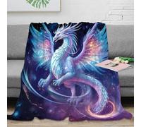 NAOFEKUID Mystic Blue 3D Printed Dragon Blanket Microfiber Home Decor Fantasy Dragon Throw Blanket Soft Warm for Adults Sofa Bedroom 50x60(127x152cm)