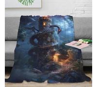 NAOFEKUID Mystic Magic 3D Printed Dragon Castle Blanket Microfiber Home Decor Fantasy Dragon Fortress Throw Blanket for Adults Sofa Bedroom 50x60(127x152cm)