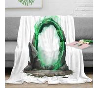 NAOFEKUID Mystical Green Portal 3D Printed Blanket Microfiber Home Decor Green Arch Throw Blanket for Sofa Bedroom Adults Gift 80×90(200x230cm)