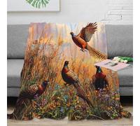 NAOFEKUID Nature Scenery 3D Printed Feather Blanket Microfiber Home Decor Bird Theme Throw Blanket Sofa Bedroom Gift 40x50(100x130cm)