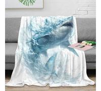 NAOFEKUID Ocean Inspired 3D Printed Blanket Microfiber Home Decor Blue Shark Throw Blanket for Adults Teens Sofa Bed 80×90(200x230cm)