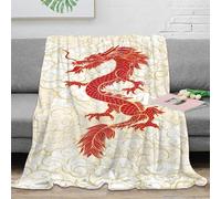 NAOFEKUID Oriental 3D Printed Dragon Blanket Microfiber Home Decor Chinese Style Throw Blanket Soft Warm for Sofa Bedroom 40x50(100x130cm)
