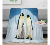 NAOFEKUID Premium 3D Printed Penguin Blanket Microfiber Throw for Adults Soft Warm Sofa Bed Decor Penguin Fleece for All Season 40x50(100x130cm)